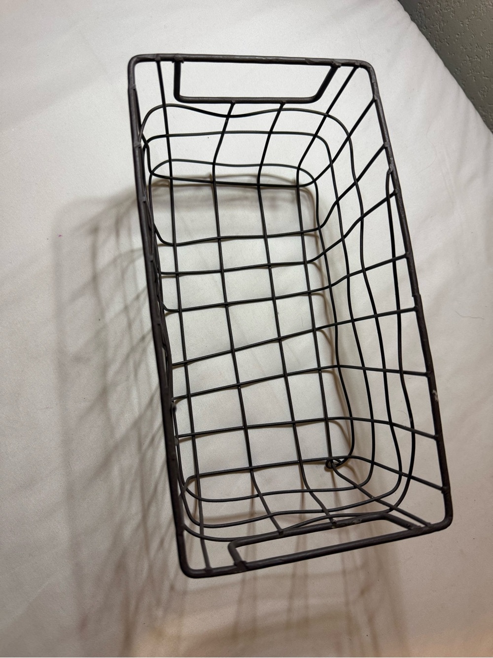 Rectangular Metal Wire Storage Basket - Black